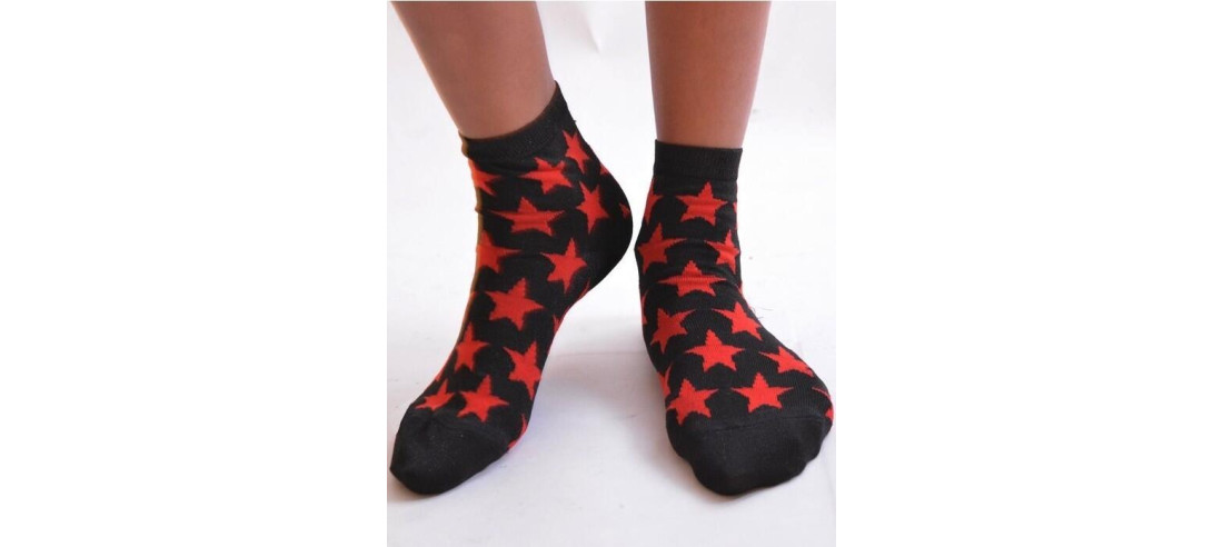 Chaussettes lurex étoiles Rouge