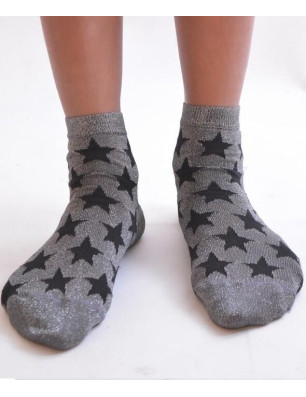 Chaussettes lurex étoiles noires