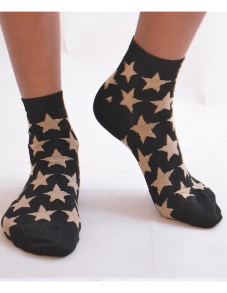 Chaussettes lurex étoiles or