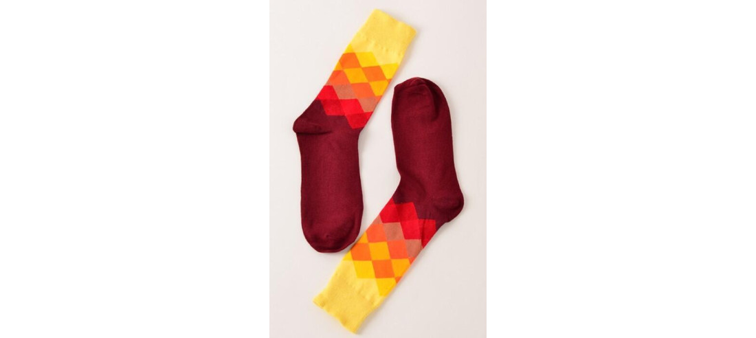 Coffret de Chaussettes losanges multi orange