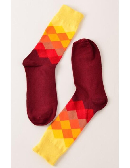 Coffret de Chaussettes losanges multi orange