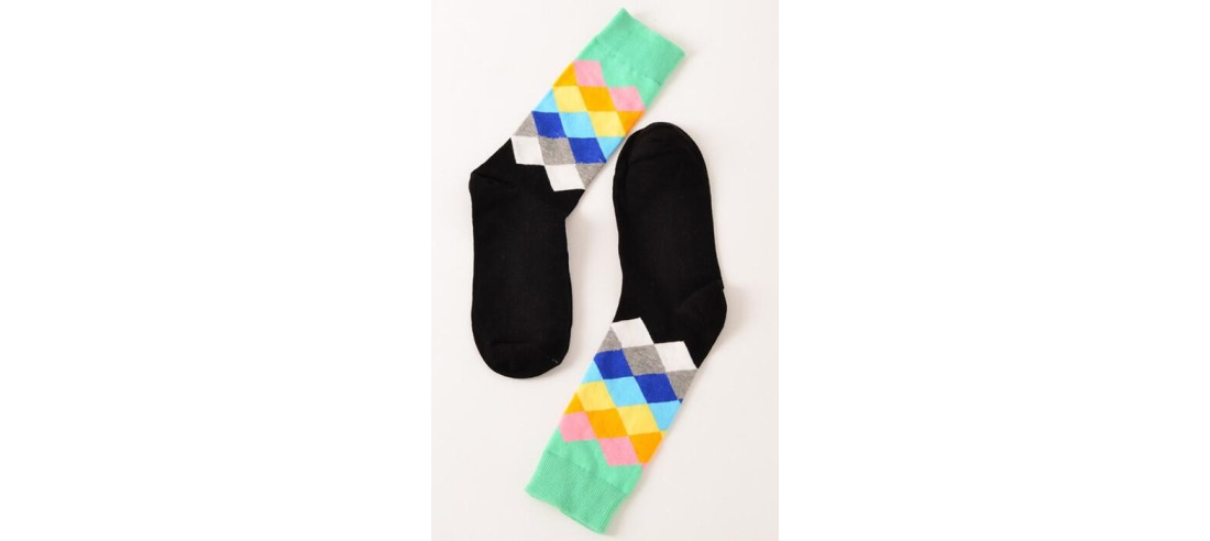 Coffret de Chaussettes losanges multi vert
