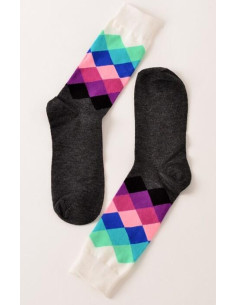 Chaussettes losanges multi violette