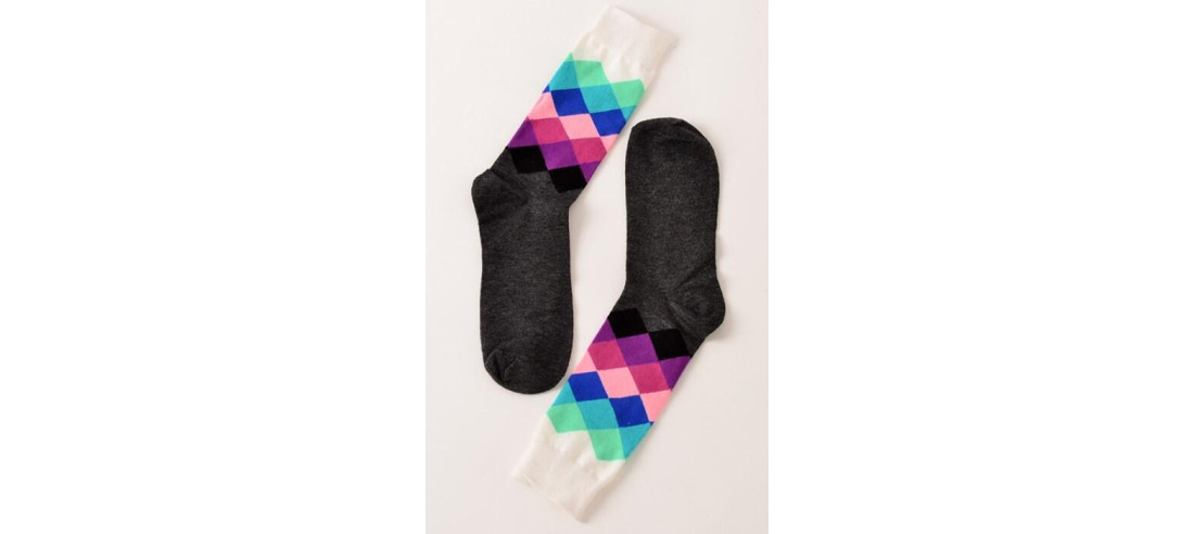 Chaussettes losanges multi violette