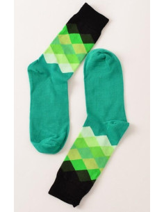 Chaussettes losanges multi vert