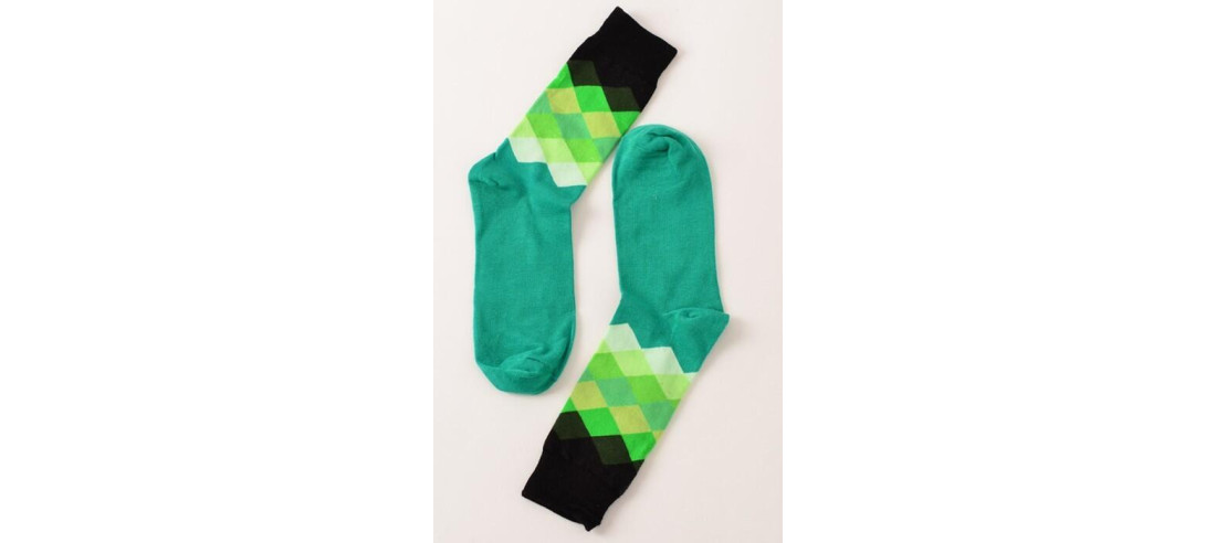 Chaussettes losanges multi vert