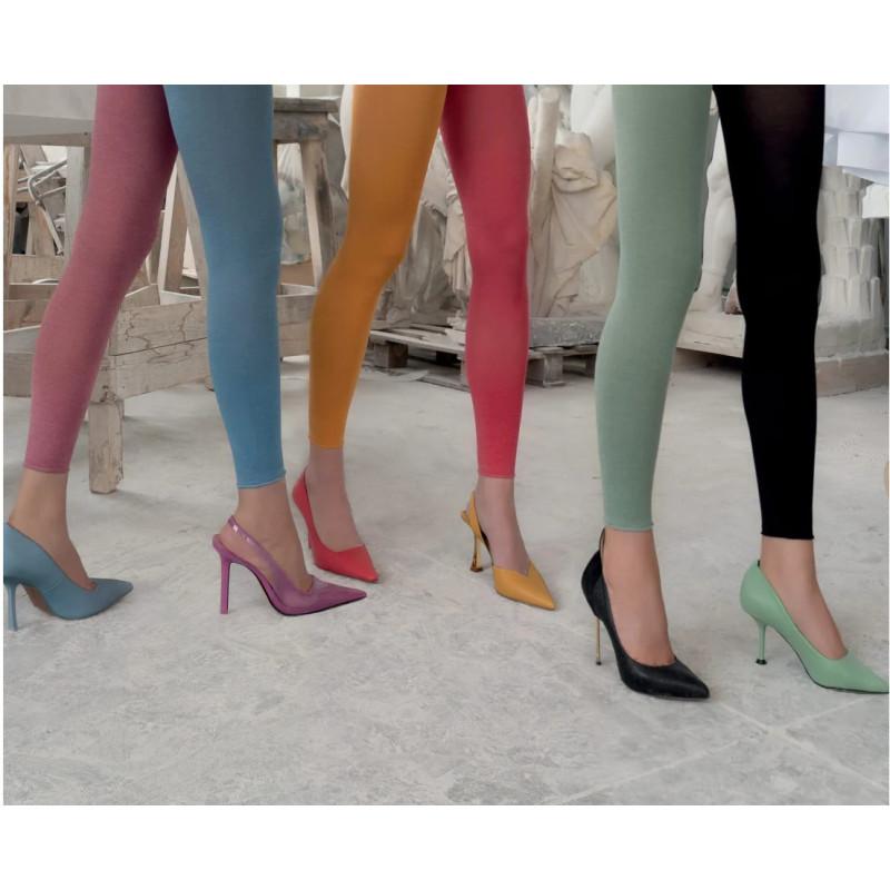 Pantacollant Trasparenze coton chiné couleurs tendance
