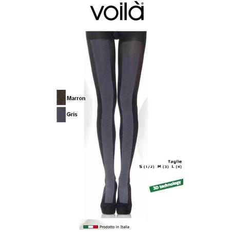 Collant bicolore noir et gris  Voilà