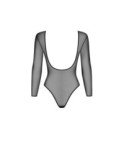 Body Tulle Transparent Noir Manches longues