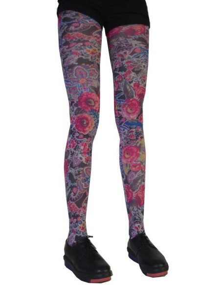 Collant Celeste Stein fleurs baroque