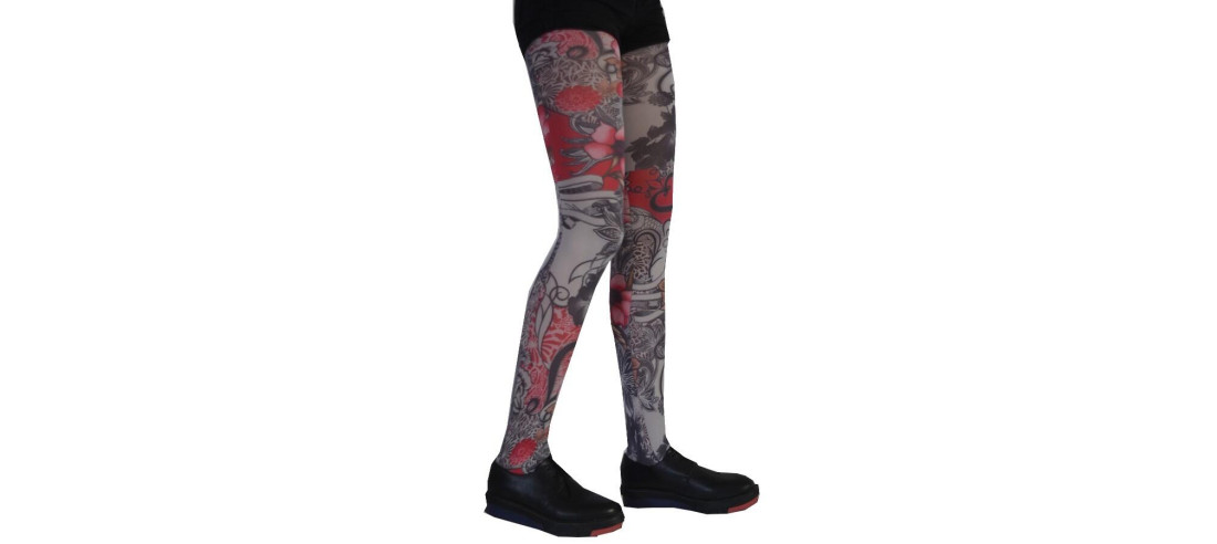 Collant Celeste Stein fleurs tatouages