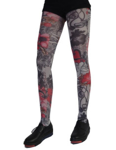 Collant Celeste Stein fleurs tatouages 2