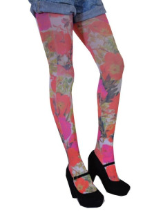 Collant Flirt imprimé  fleurs tropicales