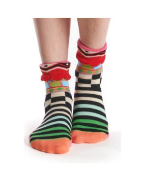 Chaussettes Dub et Drino Coton Revers Echequier