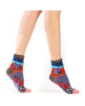 Chaussette-Revers-Dub-et-Drino-DRIN639-rouge-patchwork-fleurs