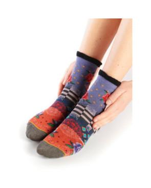 Chaussette-Revers-Dub-et-Drino-DRIN640-rouge-patchwork-fleurs