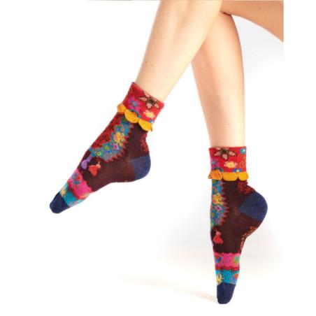 Chaussette-Revers-Dub-et-Drino-DRIN634-rouge-patchwork-fleurs