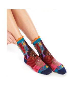 Chaussette-Revers-Dub-et-Drino-DRIN635-rouge-patchwork-fleurs