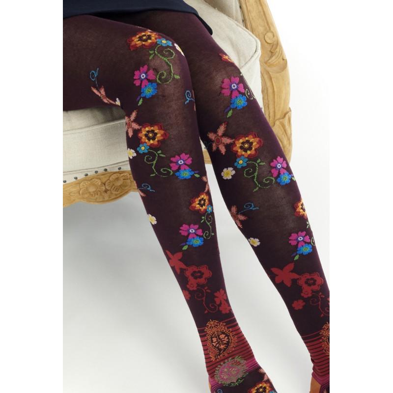 Collant Dub et Drino Coton Hiver Fleurs Perse