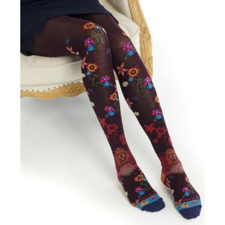 Collant Dub et Drino Coton Hiver Fleurs Perse