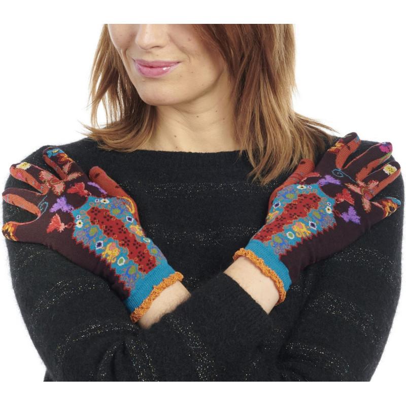 Gants dub et Drino Coton Fleurs Perse