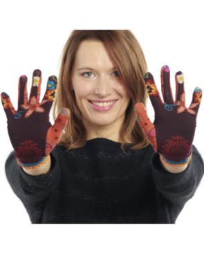 Gants dub et Drino Coton Fleurs Perse