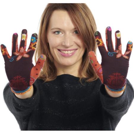 Gants dub et Drino Coton Fleurs Perse
