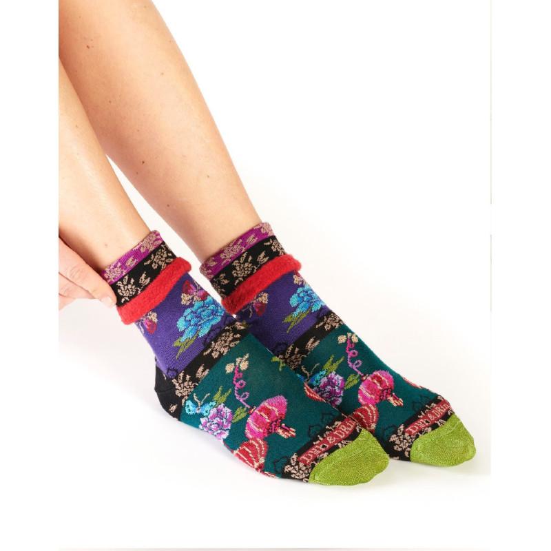 Chaussettes Dub et Drino Coton Revers Lanterne Fleurie