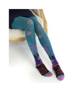 collant-dub-et-drino-coton-drin632-bouquet-turquoise