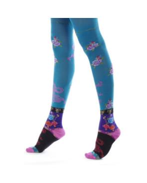  collant-dub-et-drino-coton-drin632-bouquet-turquoise-détail