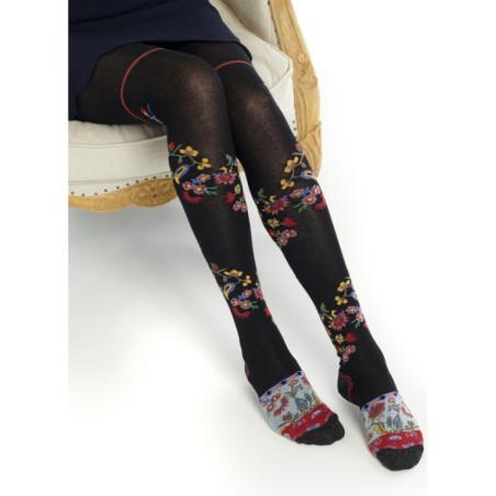 collant-dub-et-drino-coton-drin626-bouquet-fleuri