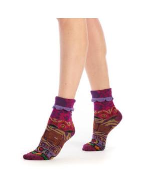 Chaussette-Revers-Dub-et-Drino-DRIN616-rouge-patchwork-fleurs