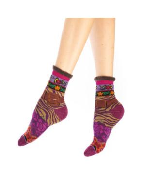 Chaussette-Revers-Dub-et-Drino-DRIN617-rouge-patchwork-fleurs