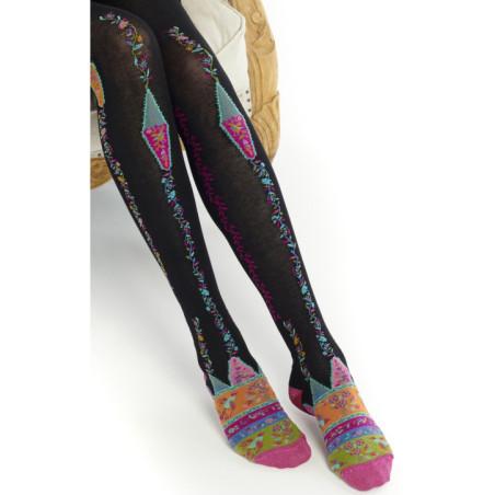 collant-fil-de-joie-indonésia-fleurs-grimpante-noir-FILO512-détail-motif