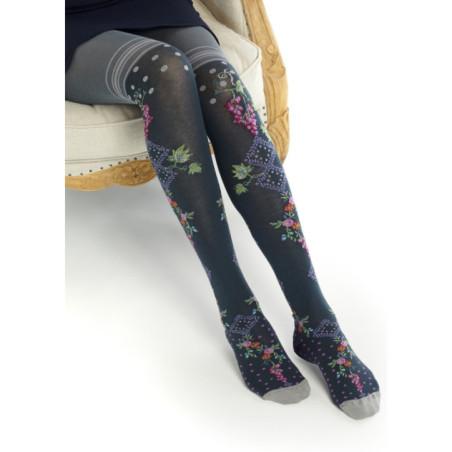 Collant-Fil-de-Joie-Coton-bacchu-raisin-fleuri-Fil0516