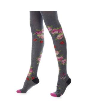 Collant Fil de joie Coton Baroque grisette fleurie