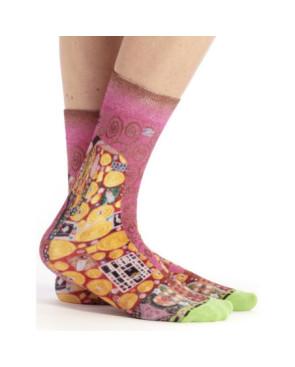  Chaussette-bambou-ruban-rouge-oeuvre-tableaux-célébres-gustave-klimt-le-baiser-RUART17-profil