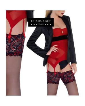  Bas Essentiel Noir et rouge retro en ensemble