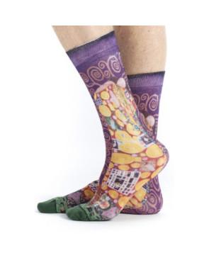 Chaussette-bambou-ruban-rouge-oeuvre-tableaux-célébres-gustave-klimt-le-baiser-VIOLET-RUART22
