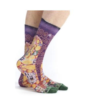  Chaussette-bambou-ruban-rouge-oeuvre-tableaux-célébres-gustave-klimt-le-baiser-VIOLET-RUART22-homme