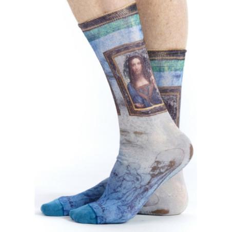 CHAUSSETTES-bambou-tableaux-et-oeuvre-d-art-illustre--leonard-de-vinci-SALVATORE-mundi-RUART24-le-tableau