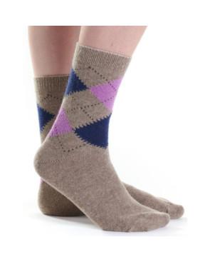  Chaussettes-laine-et-cachemire-intrasia-BLEU-rose-roses-rouges-CACH003-TAUPE