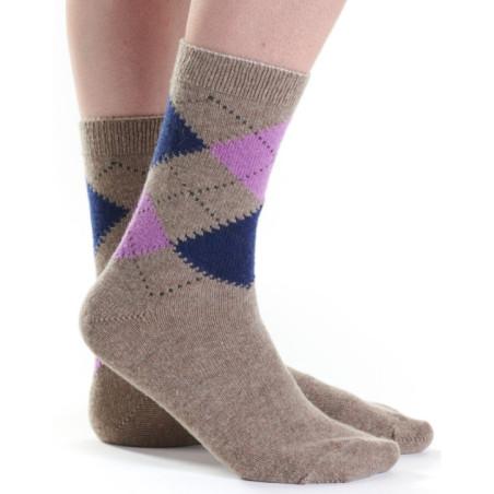  Chaussettes-laine-et-cachemire-intrasia-BLEU-rose-roses-rouges-CACH003-TAUPE