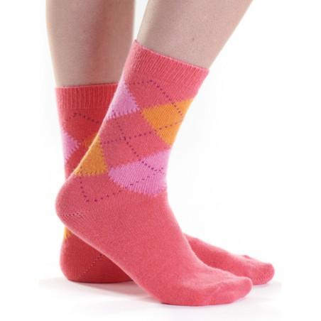 Chaussettes Laine et Cachemire Intarsia Fil de Joie