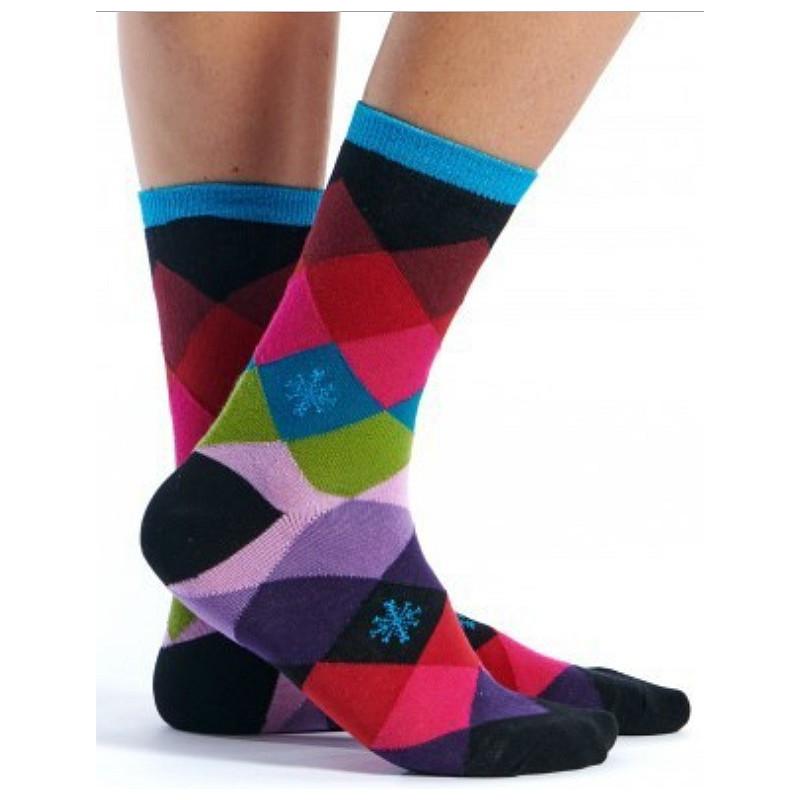 Chaussettes Ruban Rouges Etoiles et Carreaux