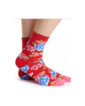 Chaussettes Ruban Rouge Tissu Japonais