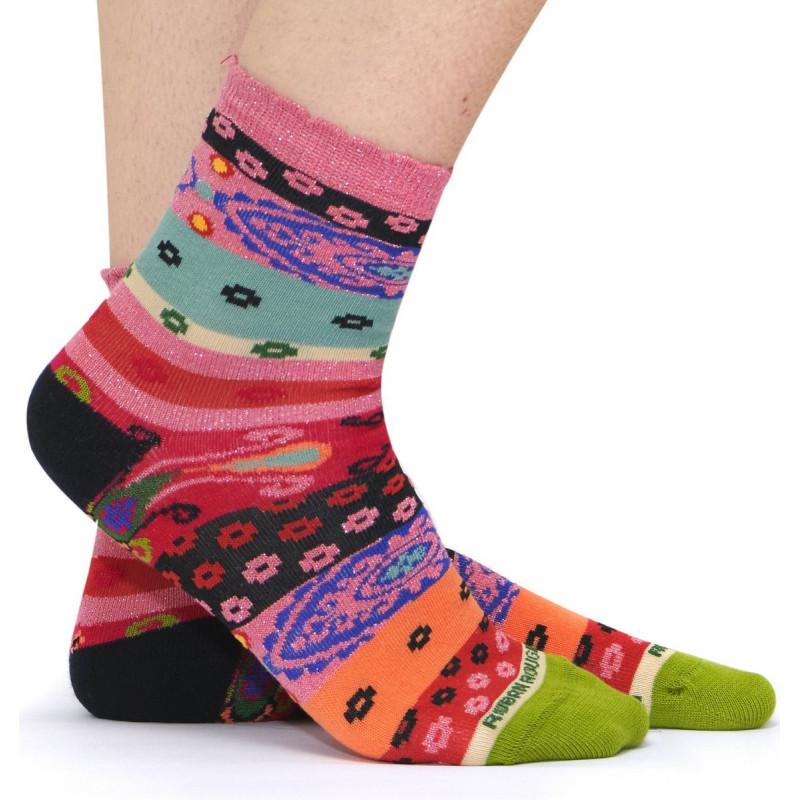 Chaussettes Ruban Rouge Patchwork cachemire