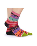 Chaussettes Ruban Rouge Patchwork cachemire