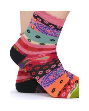 Chaussettes Ruban Rouge Patchwork cachemire