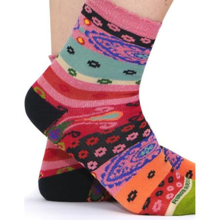 Chaussettes Ruban Rouge Patchwork cachemire